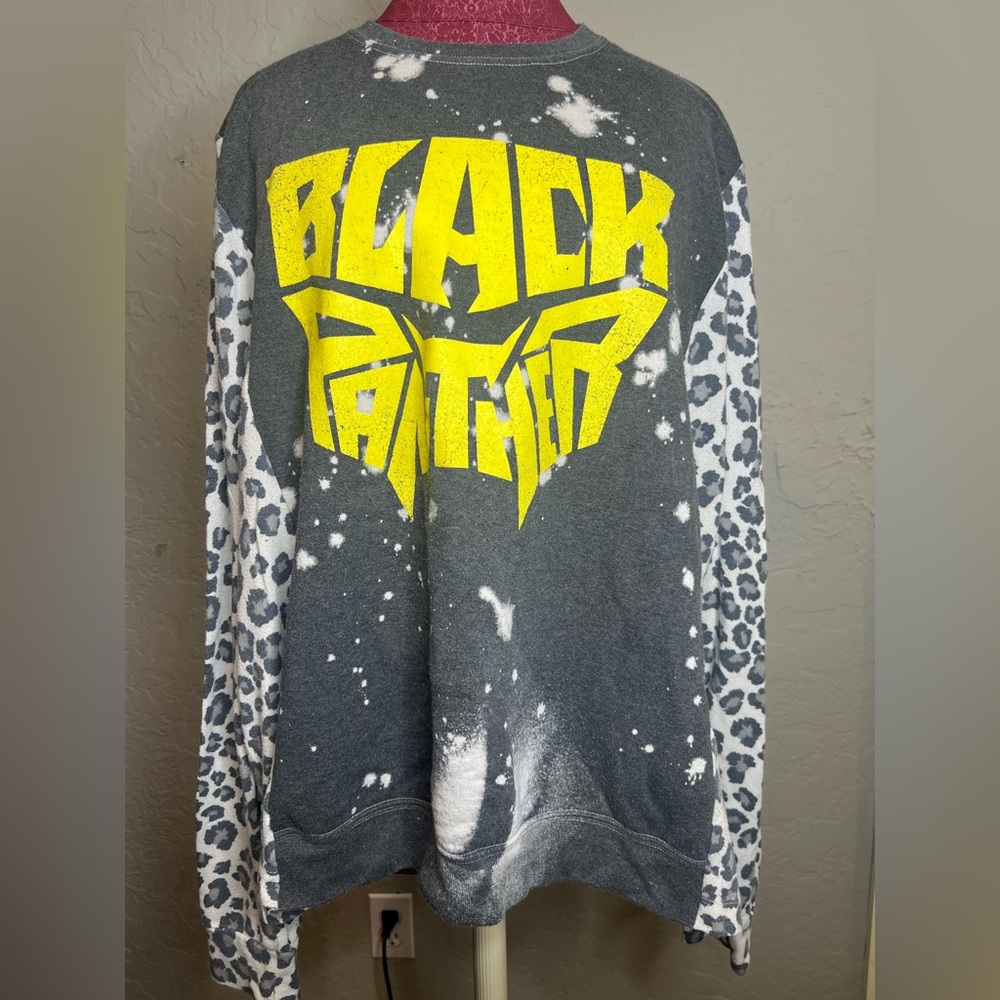 Upcycled Black Panther Graphic Sweatshirt